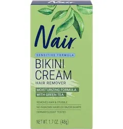 (2 pack) Nair Hair Remover Bikini Cream with Green Tea Sensitive Formula 1.70 oz