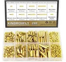 Kindroufly Brass Standoffs Spacers Screws Nuts Kit