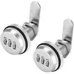 2 Pack Combination Cam Lock Password Coded Lock 3-Digit Security Cabinet Cam Loc