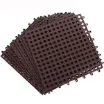 12Pack 12&#034; x 12&#034; Interlocking Rubber Bathroom Flooring Tiles Non-Slip Drainag...