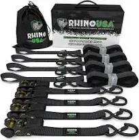 Ratchet Tie down Straps (4PK) 1,823Lb Guaranteed Max Break Strength, Includes