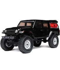 1/24 SCX24 Jeep JT Gladiator 4X4 RTR Brushed Rock Crawler (Battery & Charger Included), Black