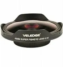 Fisheye Lens Adapter 37MM/43MM 0.3X Ultra Fisheye Wide Lens Adapter Ring With Hood HD Camera