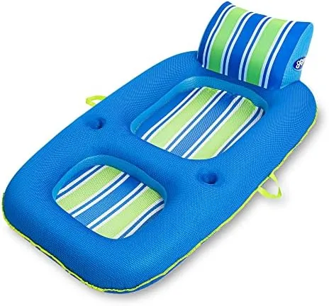 63&#034; Inflatable Pool Lounger Float Water Lounge with Headres Pool Raft