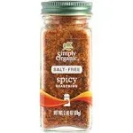 Simply Organic 15773 Salt-Free Spicy Seasoning 2.40 oz.