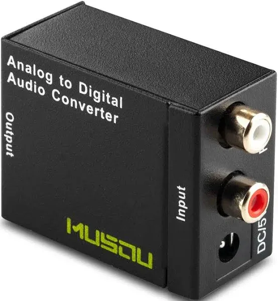 Musou RCA Analog to Digital Audio Converter with Optical and Coaxial Inputs, ...