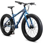 Mongoose Juneau Adult Fat Tire Bike, 26x3-Inch Wheels, 16 Speed Drivetrain, Aluminum Frame, Blue