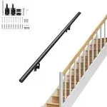 VEVOR Handrail Stair Railing 7 in. H x 60 in. W Wall Mount Handrails Black Aluminum Alloy Handrails for Indoor Stairs