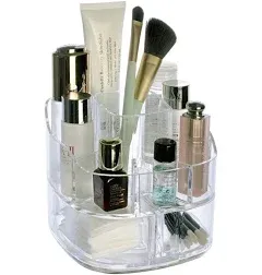 Homhope 360 Rotating Makeup Organizer, Acrylic Cosmetic Storage Display Case,Sma