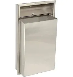 Bobrick Recessed Waste Receptacle, Satin Finish 12-Gallon –Wall-Mounted Stainless Steel Trash Can for Commercial Restrooms LinerMate Compatible (Model B-3644)