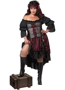 C796 Pirate Wench Buccaneer Halloween Fancy Dress Adult Ladies Costume Outfit