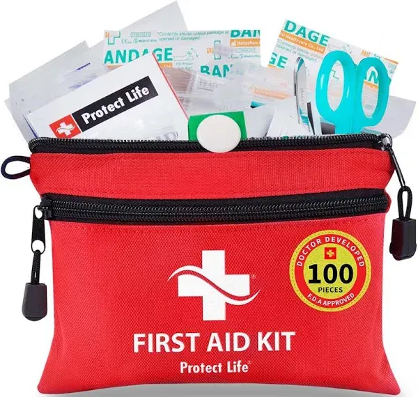 Protect Life First Aid Kit for Home/Business, HSA/FSA Eligible Emergency Kit | Medical First Aid Kit | Camping First Aid Kit Hiking | Small First Aid Kit for Car | Travel First Aid Kit Mini - 250pcs