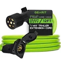 GearIT Heavy Duty 7 Way RV Trailer Extension Cord with Dust Cover