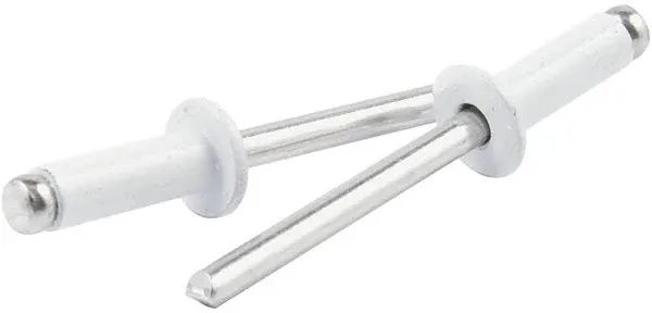 Allstar ALL18116 White 1/4" to 3/8" Grip Range Small Head Rivet with Aluminum Mandrel, (Pack of 250)