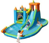 Costway Bountech Inflatable Water Slide Kids Bounce House Splash Pool Blower