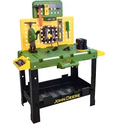 John Deere Kids Workbench, Power Tools Workshop, Build Your Own Toy Tool Box with 55 Realistic Toy Tools and Accessories, 5+