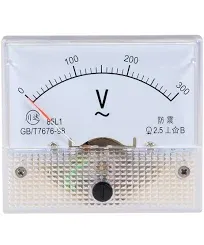 Uxcell AC 0-300V Analog Panel Voltage Gauge Volt Meter 85L1 2.5% Error Margin