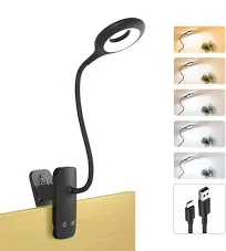 HECDSTLY Clip on Reading Light for Bed Headboard Battery Rechargeable Large Clamp Bed Lamp