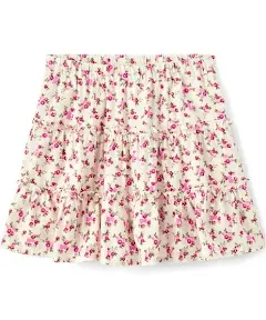 The Children's Place Girls' Pull On Everyday Skorts, White Daisy Floral