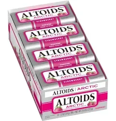 ALTOIDS Arctic Strawberry Breath Mints Hard Candy Bulk 1.2 oz Tin Pack of 8