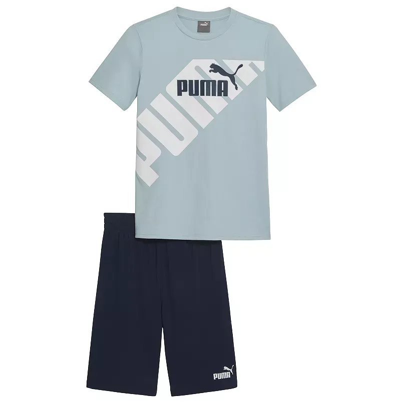 Boys 8-20 PUMA 2-Piece Cotton Jersey Tee & Short Set