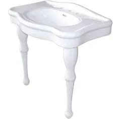 Kingston Brass VPB5328 Imperial Console Sink, 33 1/2"L x 31 7/8"W x 21 1/4"H, White