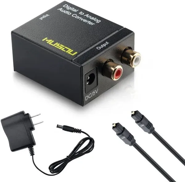 Musou Digital Optical Coax to Analog RCA Audio Converter Adapter