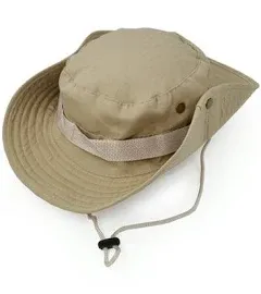 Outdoor Wide Brim Sun Protect Hat, Classic US Combat Army Style Bush Jungle Sun Cap for Fishing Hunting Camping