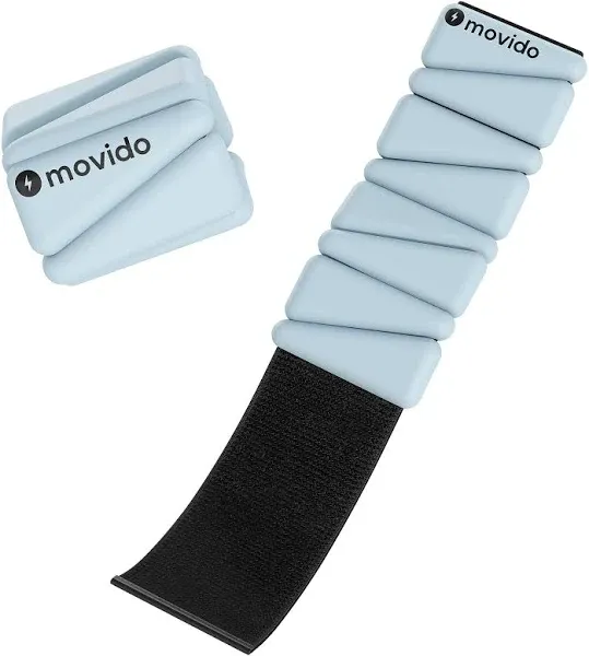 Movido Wrist and Ankle Weights | 1 lb each (2 per set) | Adjustable Workout Weights for Women and Men | Perfect for Yoga, Walking, Pilates, Hiking, Aerobics, Movement