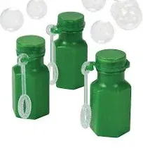 Green Hexagon Shaped Mini Bubble Bottles - Party Favors and Toys - Bulk set...