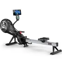 JOROTO Rowing Machine, Air Magnetic Foldable Rowing Machines for Home Use, Rower Machine with 49.5" Rail, Backlit Monitor, Bluetooth, App Supported, Tablet Holder