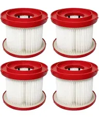 4 Pack 49-90-1900 Replacement HEPA Filter Compatible With Milwaukee Vacuum, Shop Vac Filter, M18 Cordless Wet Dry Vacuum 0780-20 0880-20