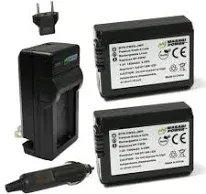 2-Pack Battery and Charger for Sony NP-FW50