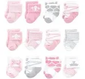 Baby Girls Cotton Rich Newborn and Terry Socks, Royal 12-Pack