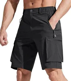 Libin Men's Quick Dry Golf 10" Shorts, Lightweight Hiking Stretch Gear, Travel Fishing Casual Tactical Pockets Shorts