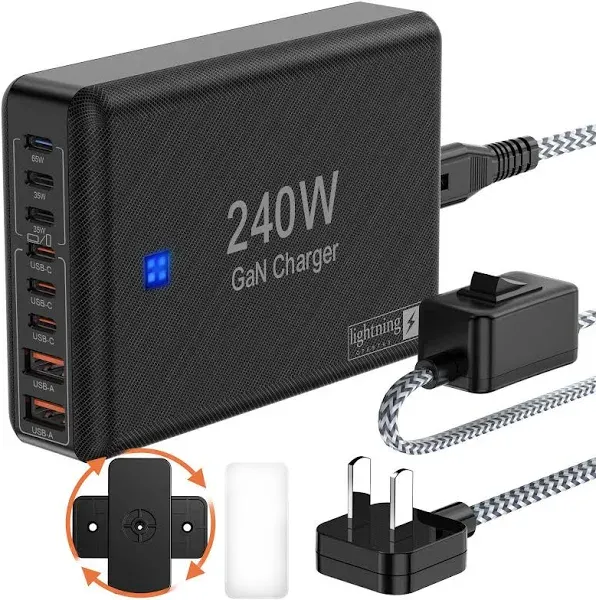 USB C Charger Block 240 Watt Super Fast Charging Station