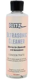 Flitz Ultrasonic Jewelry Cleaner Solution, Jewelry Cleaner Liquid for a Polished Appearance, 8 oz