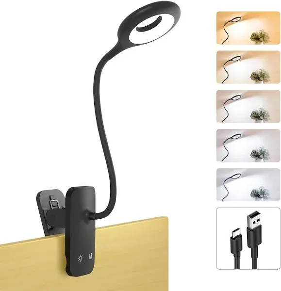 Clip on Light Rechargeable with Large Clamp, Battery Operated Bed Headboard R...