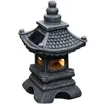 Gardenfans Solar LED Pagoda Lantern Garden Statue Light Outdoor Zen Garden Japanese Lantern for Landscape Balcony Patio Porch Yard Art Decor 6.7"H