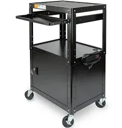 41'' Adjustable Height Metal Media AV Cart w/ Keyboard Power Strip Presentation  | eBay