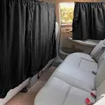 Belle&Beau 4 Pcs Double Layer Thickened Car Curtains Set, 98% Light Blocking Car Window Shades Covers, Include 2 Side Window Covers, 1 Divider Curtain