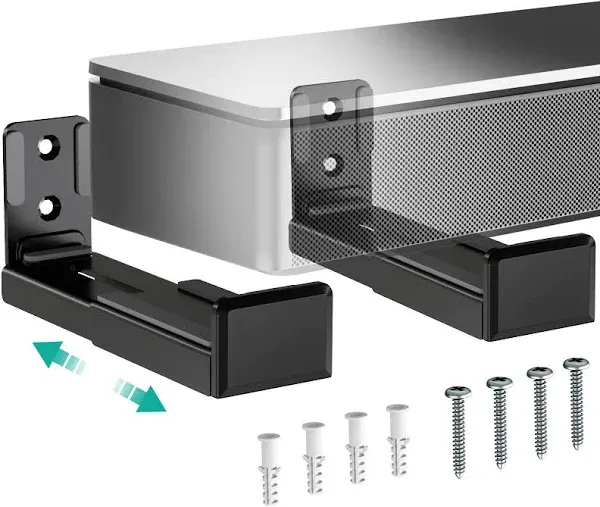 WALI Universal Soundbar Wall Mount Center Channel Speaker Wall Mount Dual Br