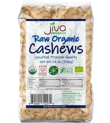 Jiva Organics Raw Organic Cashews (Whole) 14 Ounce Bag