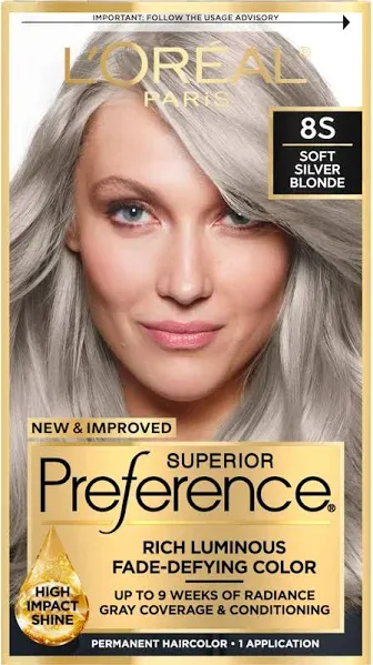 L'Oréal 8S Soft Silver Blonde Hair Dye (7.1 oz)