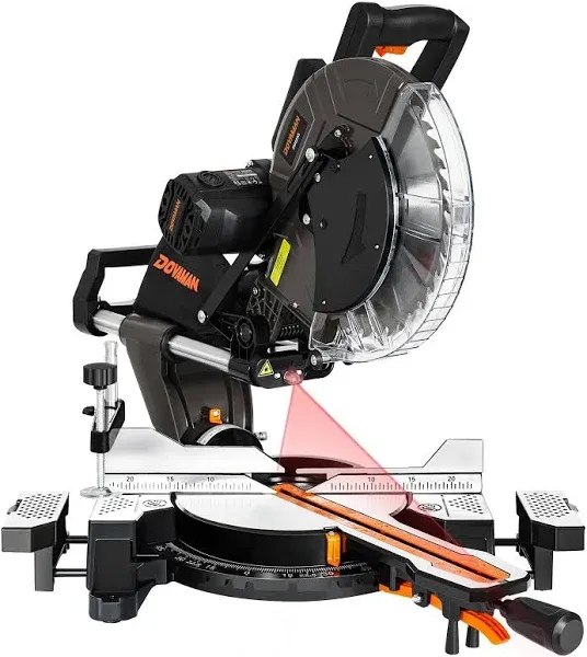 12-Inch Dual-Bevel Miter Saw, Compund Sliding Miter Saw, Ambidextrous Operation, 3800RPM, 4.2 x 13in Cutting Capacity, Laser Guide, 0-45° Bevel & Miter Cut, 9 Positive Stops, 15-Amp Corded