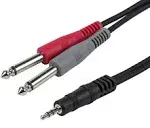 Monoprice 1/4 Inch TRS Male to two 1/4 Inch TS Male Insert Cable Cord - (3 Feet) - Black