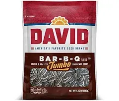 DAVID Seeds Roasted & Salted Bar-B-Q Jumbo Sunflower Seeds, Keto Friendly, 5.25 oz