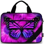 iColor Butterfly Canvas Laptop Carrying Shoulder Sleeve Carrying Case Protective Bag Briefcase for 11.6 12 12.9 13 13.3 Inches Laptop Ultrabook