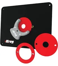 Kreg Precision Router Table Insert Plate with Level-Loc Rings (Predrilled for Bosch and Portor Cable) PRS4036