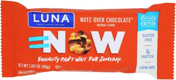 Luna Bar Nutz Over Chocolate Nutrition Bars (10.2 oz)